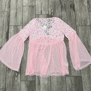 NWT Magdalene Crochet Tunic Small Free People Pink